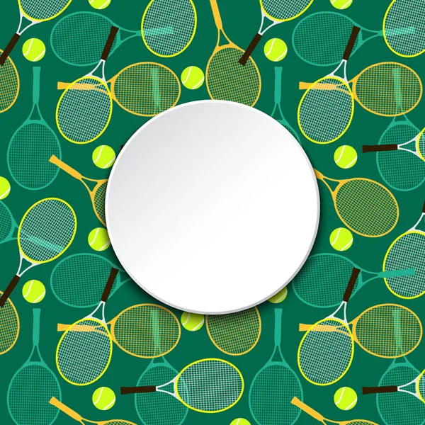 Tarjeta de invitación con raquetas y pelotas de tenis — Vector de stock