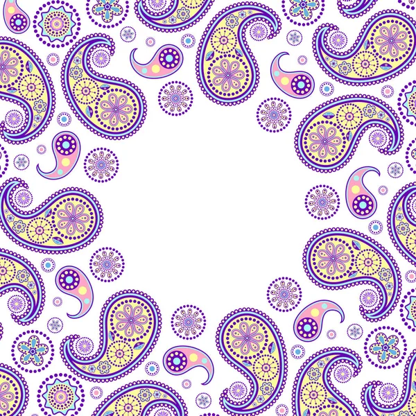 Carte avec paisley — Image vectorielle