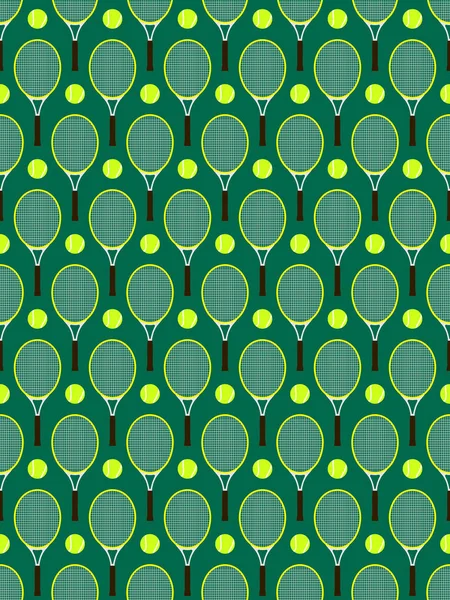 Raquetas y pelotas de tenis — Vector de stock