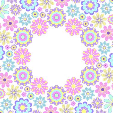 Çiçekli davetiye kartı