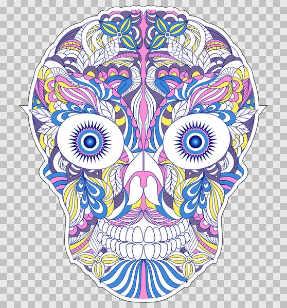 Crâne floral abstrait — Image vectorielle