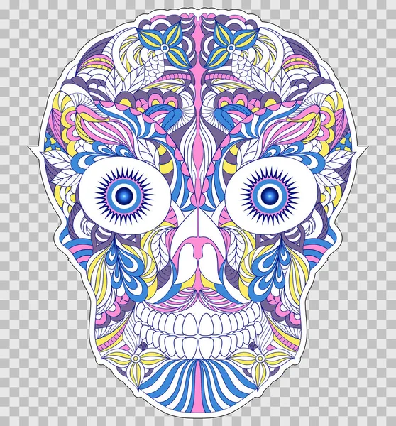 Calavera floral abstracta — Vector de stock