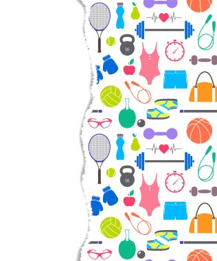 Fitness ekipmanları ile desen