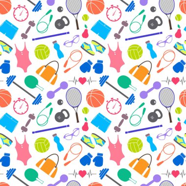 Fitness ekipmanları ile desen