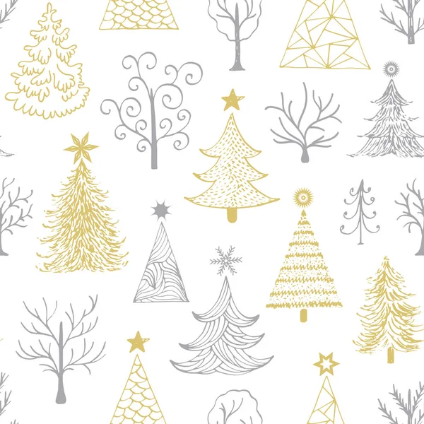 elle çizilmiş Noel ağacı ile desen