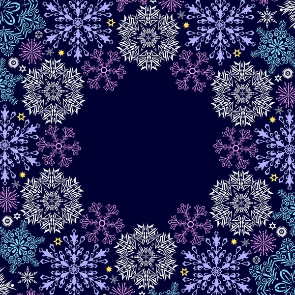 Carte de Noël avec flocons de neige — Image vectorielle