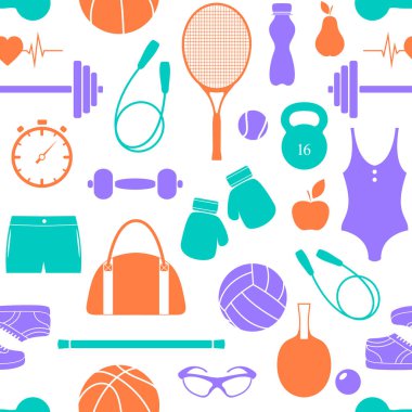 Fitness ekipmanları ile desen