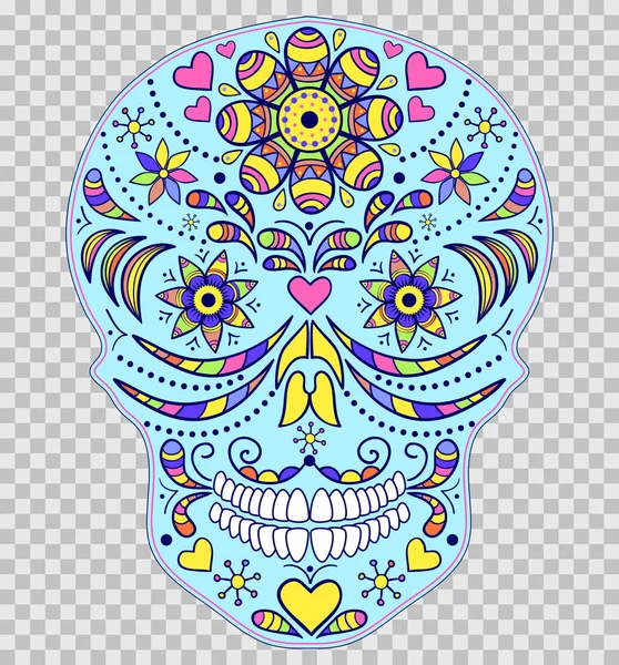 Hand drawn colorful skull — Stock Vector