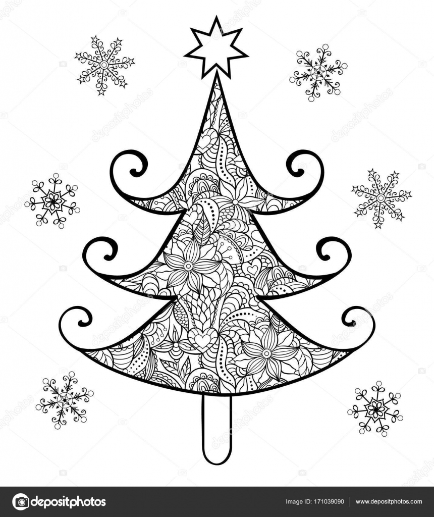 Hand gezeichnet Weihnachtsbaum — Stockvektor © kiyanochka #171039090