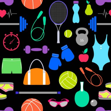 Fitness ekipmanları ile desen