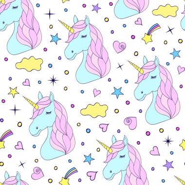 Tek boynuzlu atların kusursuz deseni.