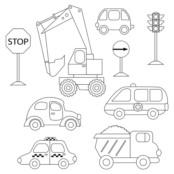 Set van verschillende auto 's — Stockvector