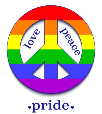 Lgbt topluluğu renkleri. barış işareti