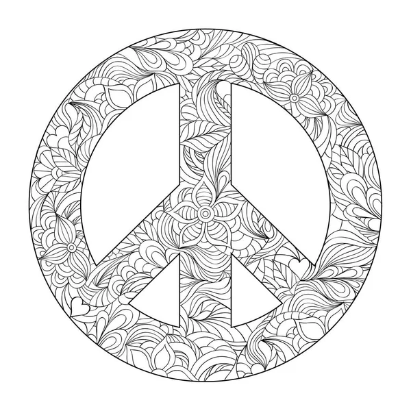 Floral peace symbol — Stock Vector