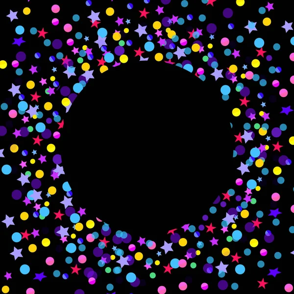 Confettis sur fond noir. — Image vectorielle