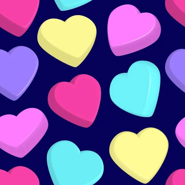 Patrón con corazones coloridos — Vector de stock