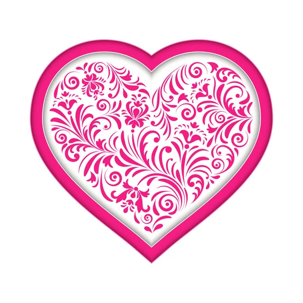 Coeur Valentin Floral — Image vectorielle