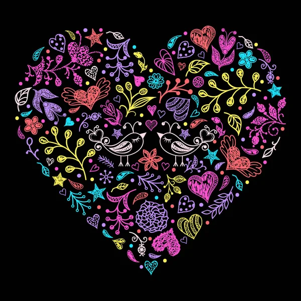 Coeur de valentines colorées — Image vectorielle