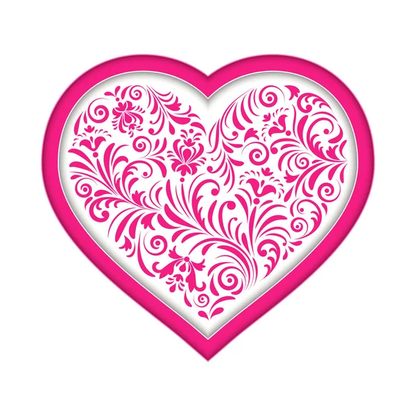 Floral valentine heart — Stock Vector