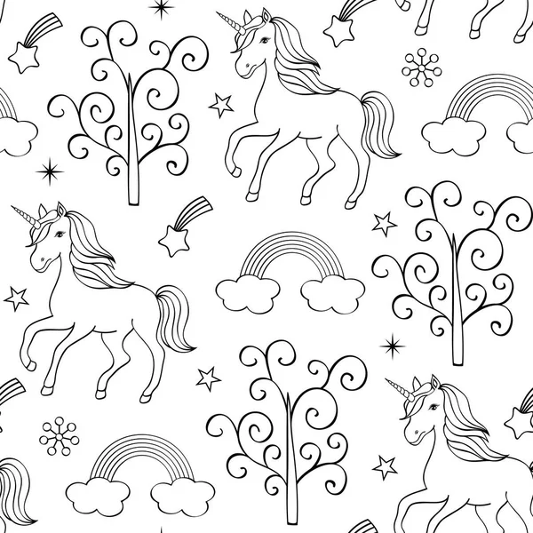 Motif avec licornes — Image vectorielle