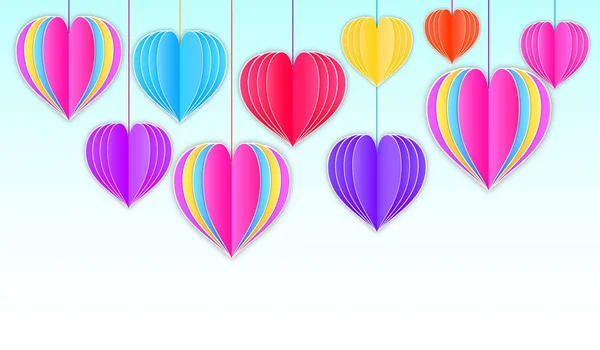 Background with paper hearts — Stock Vector