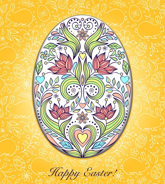 Cartão de Páscoa floral — Vetor de Stock