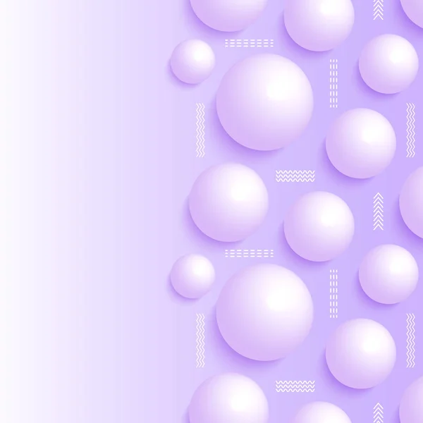 Bolas 3d sobre fondo violeta — Vector de stock