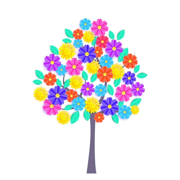 Árvore de primavera floral — Vetor de Stock