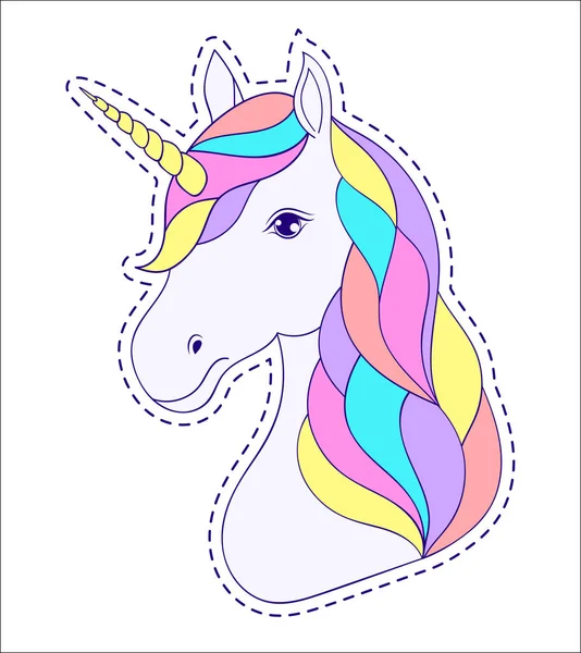 Cabeza de unicornio dibujado a mano — Archivo Imágenes Vectoriales