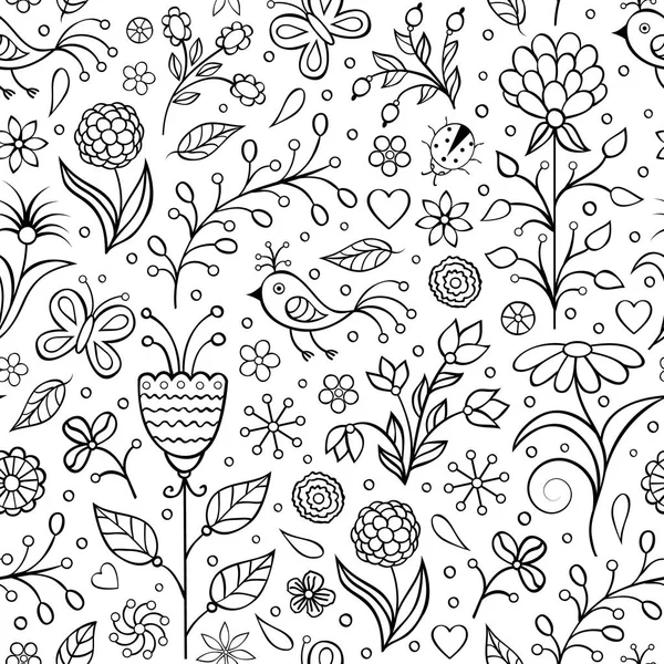 Motif floral sans couture — Image vectorielle