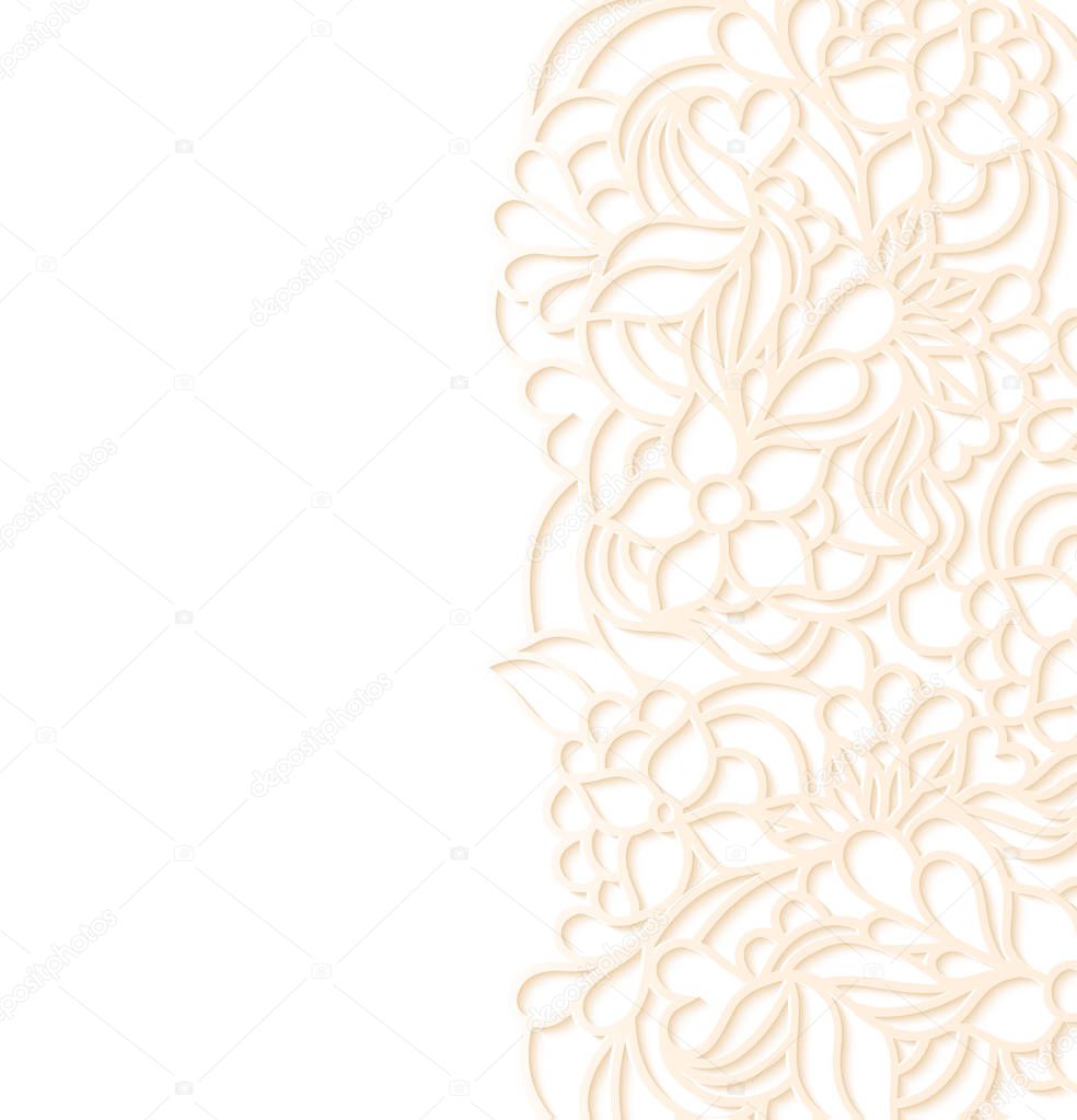 floral border on white background