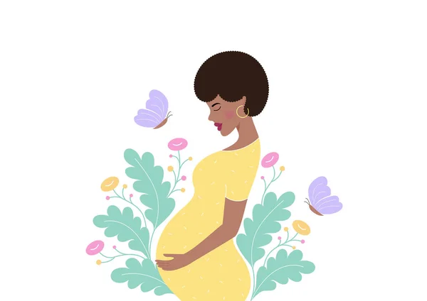 Dreaming pregnant woman — Stock Vector