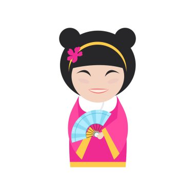 Beyaz üzerine Çinli kadın.