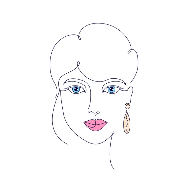 Visage de femme — Image vectorielle