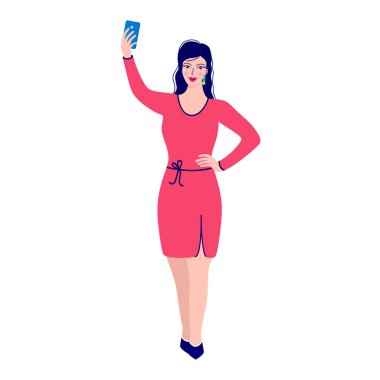 womantakes selfie photo