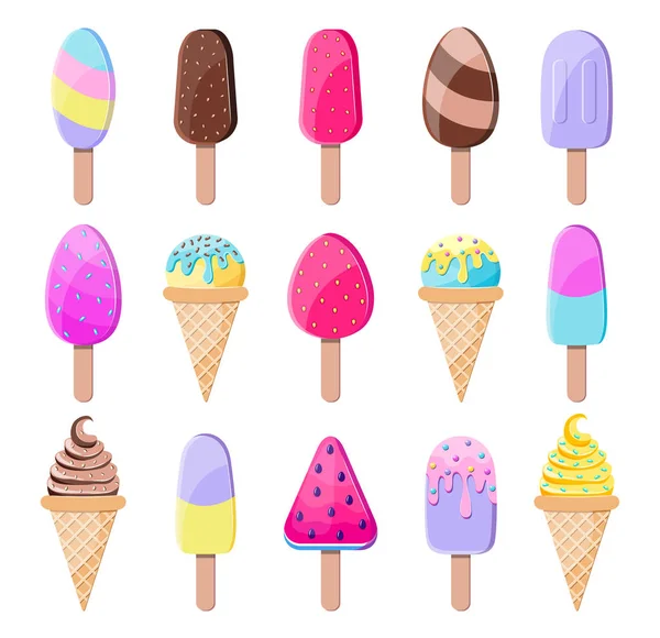 Colorido helado sabroso — Vector de stock