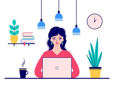 Ofiste çalışan kadın.