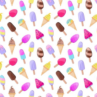 desen renkli dondurma ile