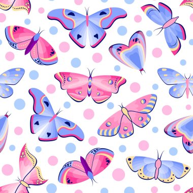 kelebekler ve güveler ile desen