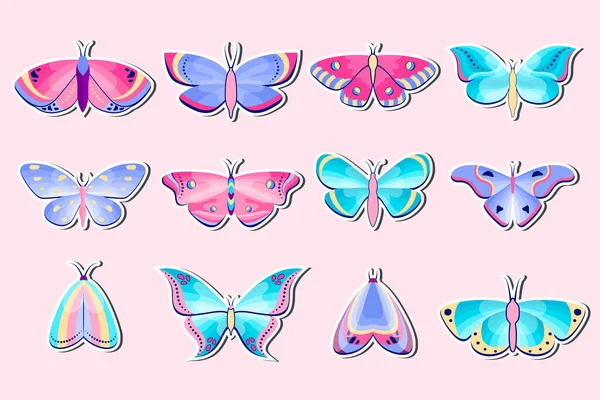 Колекція метеликів і метеликів — стоковий вектор