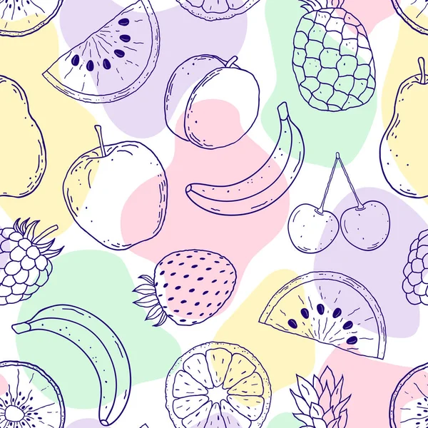Шаблон с фруктами — стоковый вектор
