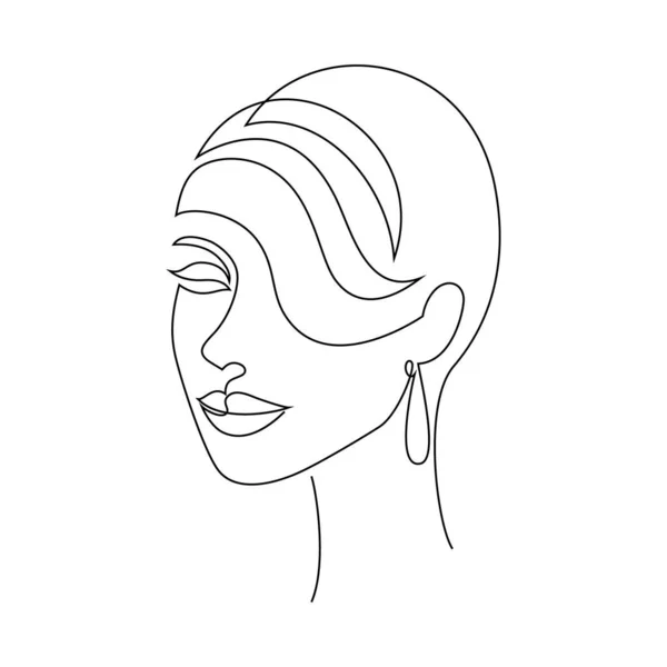 Cara de mujer sobre fondo blanco — Vector de stock