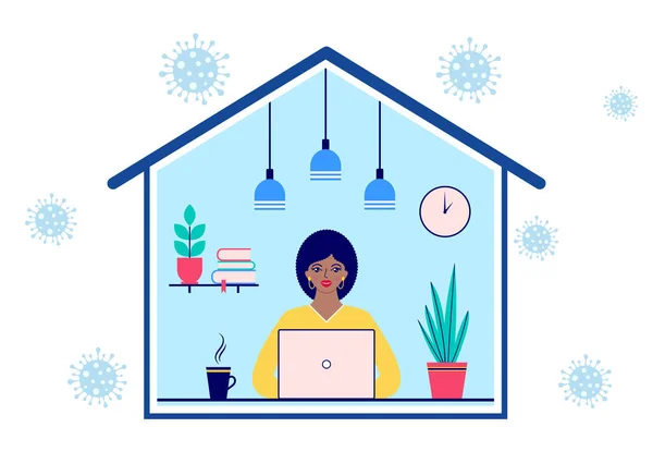 Woman working at home — Stock Vector