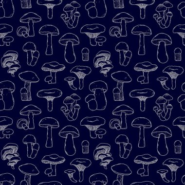 el çizimi mantarlı desen