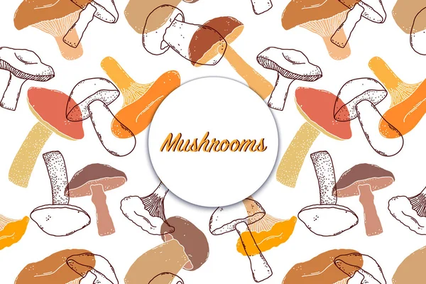 Card with mushrooms — Stock Vector