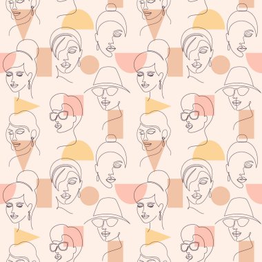 Kusursuz desenli kadın yüzleri