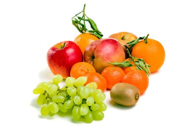 bir sürü meyve plaka.