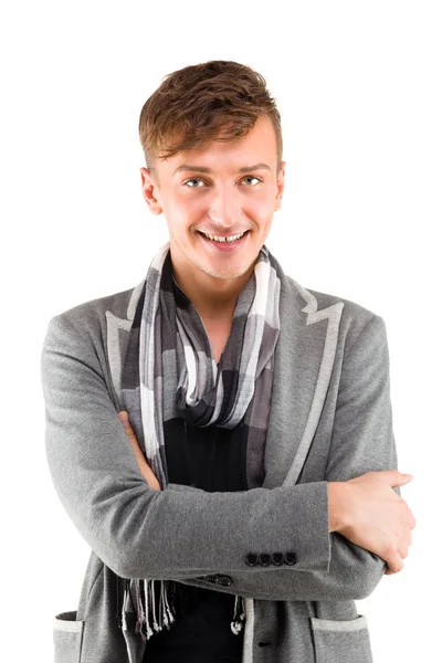 Portrait of a confident businessman. Isolated over white. — Stock Photo, Image