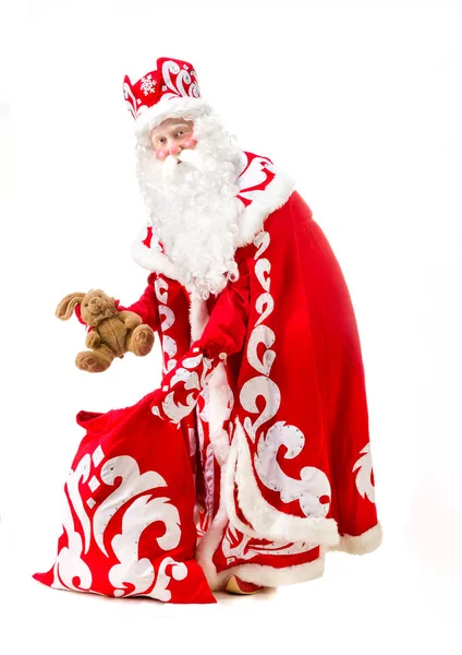 Noel Baba beyaz arka planda izole edilmiş.