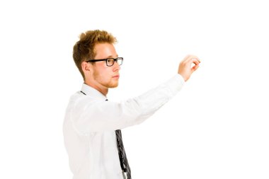 Akıllı bir genç işadamı portresi yarım uzunluk